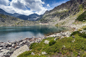 Naklejka na ściany i meble Amazing Landscape with Musala peak in Musalenski lakes, Rila mountain, Bulgaria