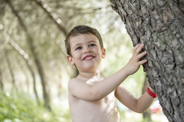 Little boy posing in the park