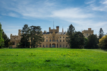 Neo-gothic palace in Lednice, Moravia, Czech Republic