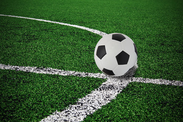 Ball and soccer field for background