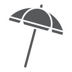 Beach umbrella glyph icon, travel and parasol, sun umbrella sign vector graphics, a solid pattern on a white background, eps 10. © amin268