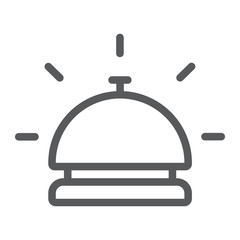 Hotel bell line icon, travel and hotel, reception sign vector graphics, a linear pattern on a white background, eps 10.