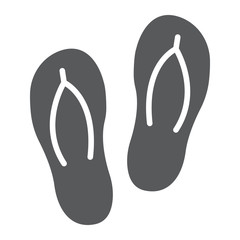 Flip flops glyph icon, travel and tourism, beach slippers sign vector graphics, a solid pattern on a white background, eps 10.