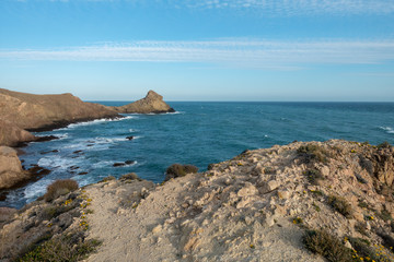 The coast and the sea in the Cabo de Gata of Almeria