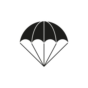 recommend clip art: Parachute of black icon