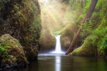 Sun Beams Over Punch Bowl Falls