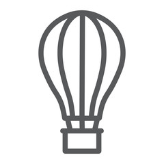 Obraz premium Hot Air Ballon line icon, travel and tourism, airship sign vector graphics, a linear pattern on a white background, eps 10.