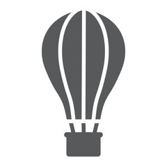 Obraz premium Hot Air Ballon glyph icon, travel and tourism, airship sign vector graphics, a linear pattern on a white background, eps 10.