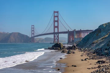 Printed kitchen splashbacks Baker Beach, San Francisco Golden Gate Bridge