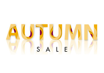 Autumn sale abstract text paper art style vector