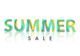 Summer sale abstract text paper art style vector