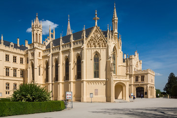 Neo-gothic palace in Lednice, Moravia, Czech Republic