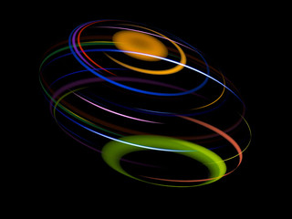 Glow effect. Ribbon glint. Abstract rotational border lines. Power energy. LED glare tape. .Luminous shining neon lights cosmic abstract frame. Magic design round whirl. Swirl trail effect.