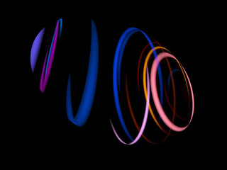 Glow effect. Ribbon glint. Abstract rotational border lines. Power energy. LED glare tape. .Luminous shining neon lights cosmic abstract frame. Magic design round whirl. Swirl trail effect.
