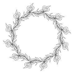 Black and white flower wreath.