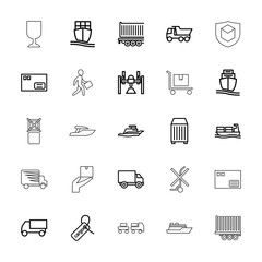 Collection of 25 shipping outline icons