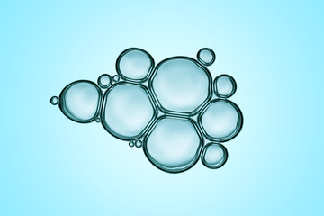 Macro close up of soap bubbles look like scientific image of cell and cell membrane