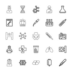 Collection of 25 medicine outline icons