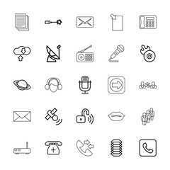 Collection of 25 communication outline icons