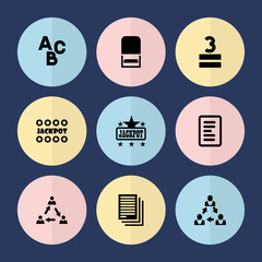 Set of 9 word filled icons