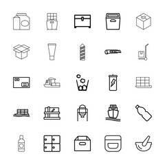 Collection of 25 container outline icons
