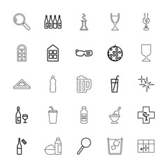 Collection of 25 glass outline icons