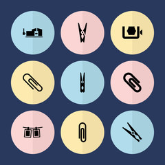 Set of 9 clamp filled icons