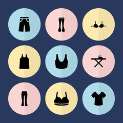 Set of 9 clothes filled icons