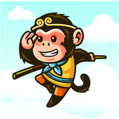 Monkey King Mascot Design Vector