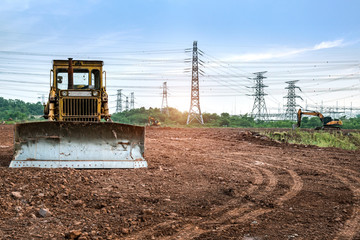 Excavator at the site