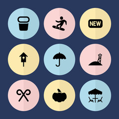 Set of 9 season filled icons