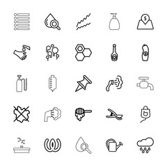 Collection of 25 drop outline icons