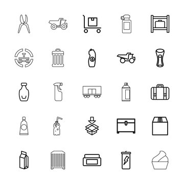 Collection of 25 container outline icons