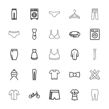 Collection of 25 clothes outline icons