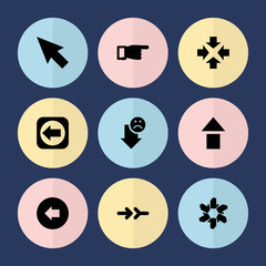 Set of 9 cursor filled icons