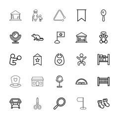 Collection of 25 small outline icons