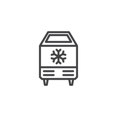 Ice cream freezer outline icon. linear style sign for mobile concept and web design. Freezer box simple line vector icon. Symbol, logo illustration. Pixel perfect vector graphics