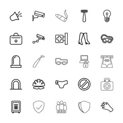 Collection of 25 safety outline icons