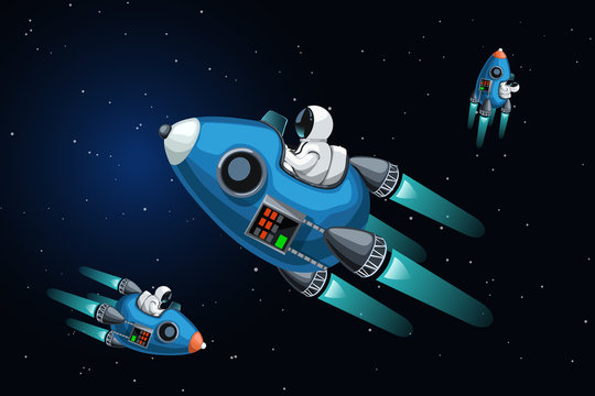 space ships in deep space