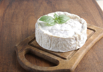 cheese brie on a wooden board