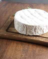 Camembert brie cheese on a wooden background