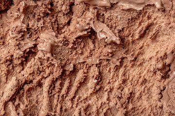 texture of melting chocolate ice cream like background, close up