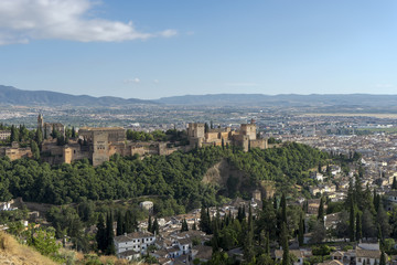 vistas de la hermosa alhambra de Granada, Andalucía