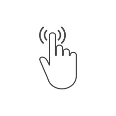 Hand icon. Click, touch sign. Vector illustration, flat design.