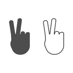 Hand icon. Vector illustration, flat design.