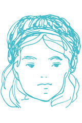 sketch for a portrait of a young beautiful girl