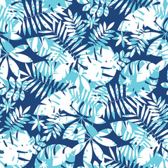 Concept tropical leaves seamless pattern.