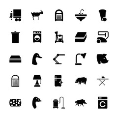 Collection of 25 domestic filled icons
