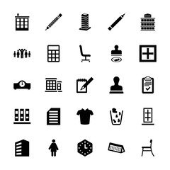 Collection of 25 office filled icons