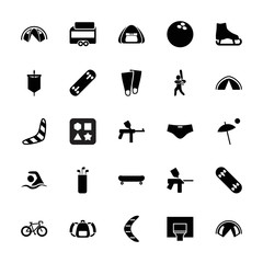 Collection of 25 recreation filled icons